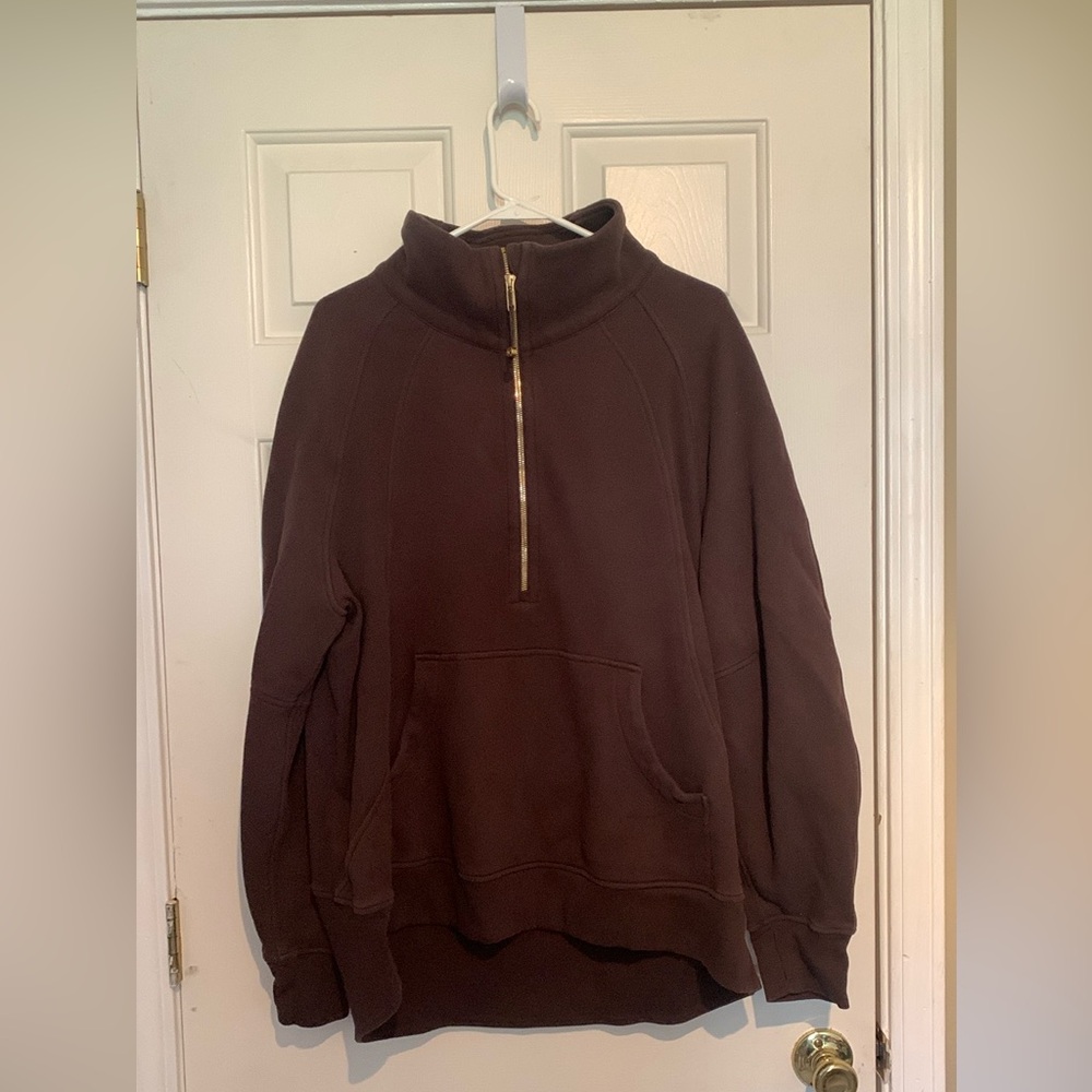 Lululemon Funnel Neck 1/4 Zip in “Espresso”  Scuba Size XL/XXL Rare